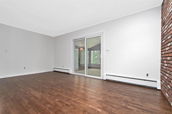 Empty room, Interior, Stone Walls, Wood Texture Flooring