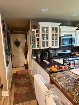 Interior, Kitchen, Recessed Lighting, Wood Texture Flooring