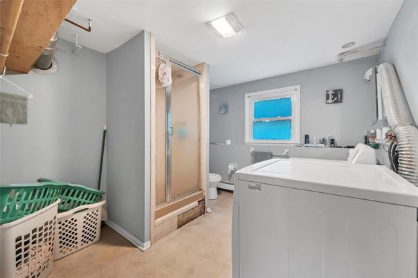 Bathroom, Glass Shower, Interior, Washer