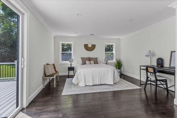 Bedroom, Home Office, Interior, Recessed Lighting, Wood Texture Flooring