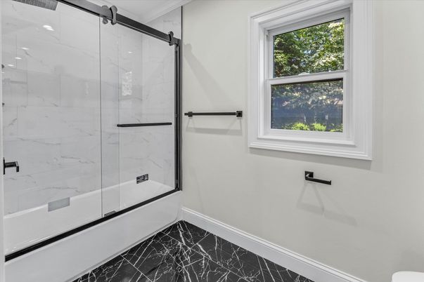 Bathroom, Glass Shower, Interior, Marble, Marble Walls