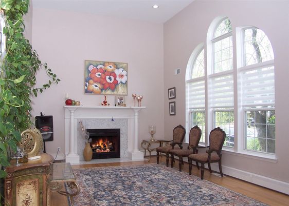 Fireplace, Interior, Recessed Lighting, Wood Texture Flooring
