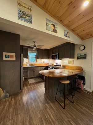 Interior, Kitchen, Wooden Ceilings, Wood Texture Flooring