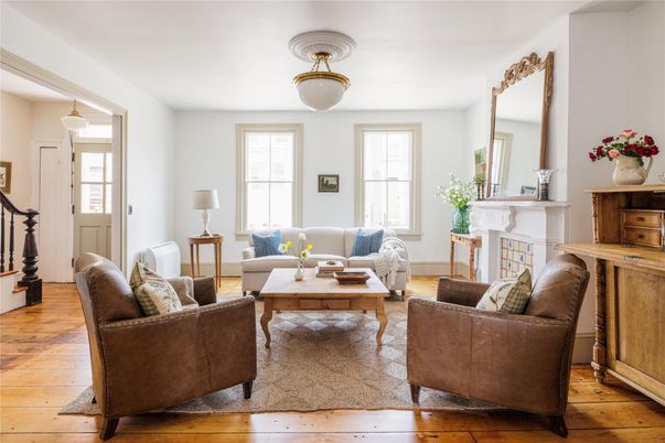 Fireplace, Interior, Living room, Pendant Lights, Wood Texture Flooring
