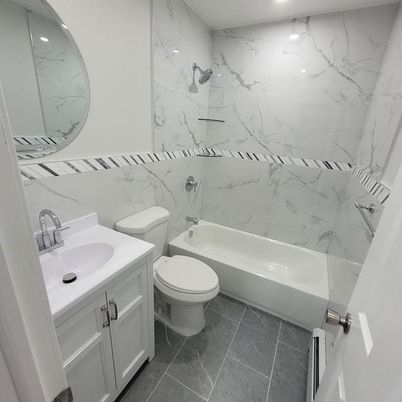 Bathroom, Interior, Marble Walls, Recessed Lighting