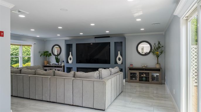 Interior, Living room, Marble, Recessed Lighting
