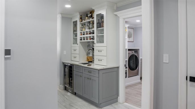 Interior, Recessed Lighting, Utility Closets, Washer, Wood Texture Flooring