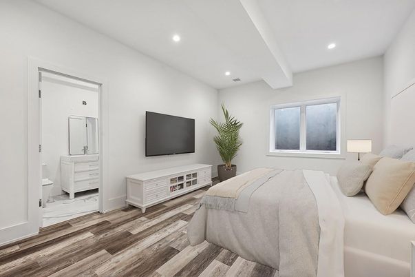 Bathroom, Bedroom, Interior, Recessed Lighting, Wood Texture Flooring