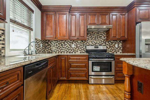 Interior, Kitchen, Stainless Steel Appliances, Wood Texture Flooring