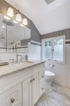 Bathroom, Dual Sink Vanities, Interior, Wood Texture Flooring