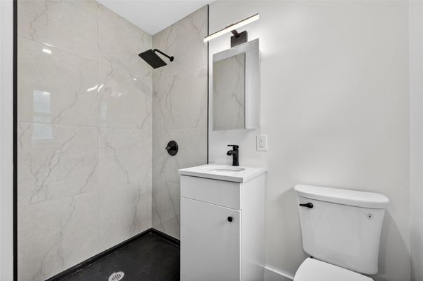 Bathroom, Glass Shower, Interior, Marble Walls