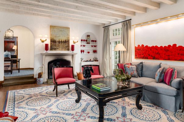 Fireplace, Interior, Living room, Wooden Beams, Wood Texture Flooring