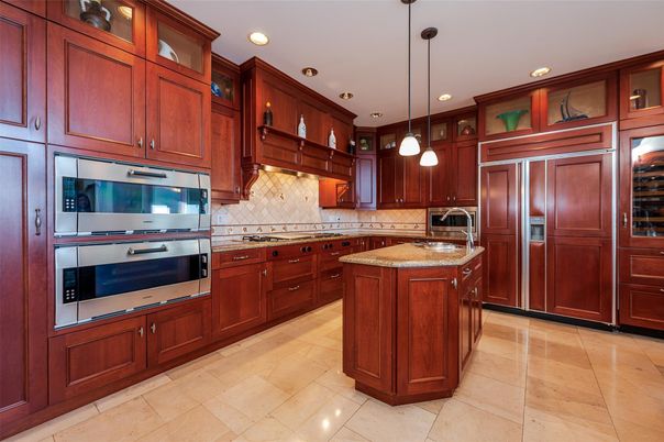 Interior, Kitchen, Pendant Lights, Recessed Lighting, Stainless Steel Appliances