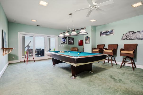 Billiard Table, Game Room, Interior, Pendant Lights, Recessed Lighting