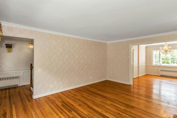 Chandelier, Empty room, Interior, Wood Texture Flooring