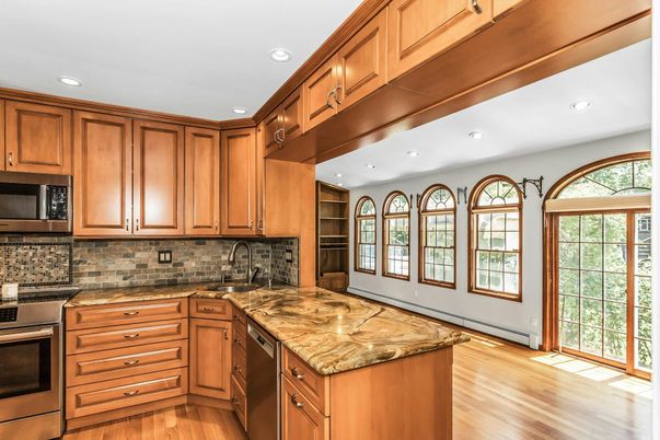 Interior, Kitchen, Recessed Lighting, Wood Texture Flooring
