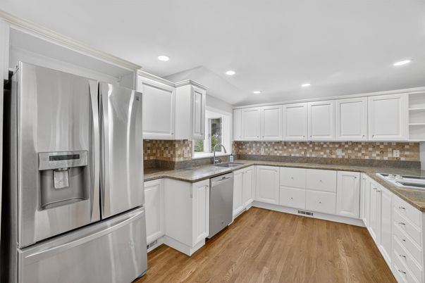 Interior, Kitchen, Recessed Lighting, Wood Texture Flooring