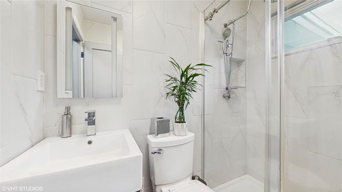 Bathroom, Glass Shower, Interior, Marble Walls
