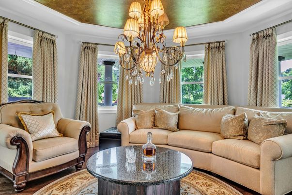 Chandelier, Interior, Living room, Wood Texture Flooring