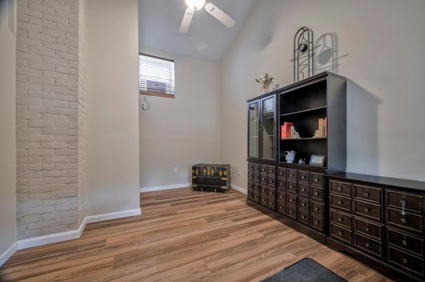 Interior, Stone Walls, Wood Texture Flooring