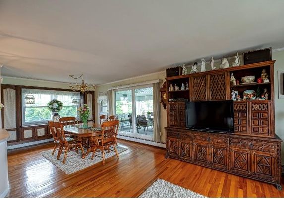 Chandelier, Dining room, Interior, Wood Texture Flooring