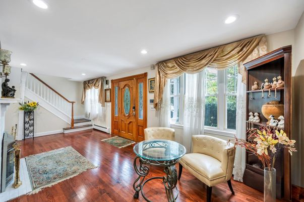Fireplace, Interior, Recessed Lighting, Wood Texture Flooring