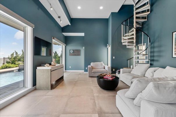 Interior, Living room, Recessed Lighting