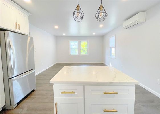 Interior, Kitchen, Recessed Lighting, Wood Texture Flooring