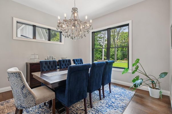 Chandelier, Dining room, Interior, Wood Texture Flooring