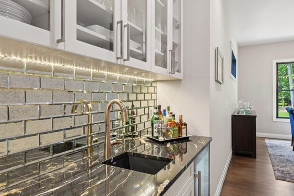 Interior, Kitchen, Stone Walls, Wood Texture Flooring