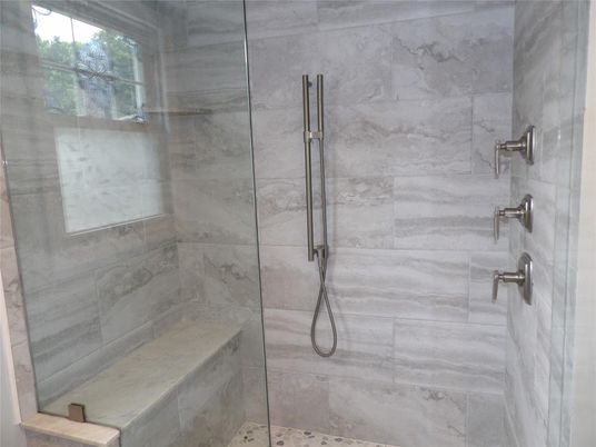 Bathroom, Glass Shower, Interior, Marble Walls