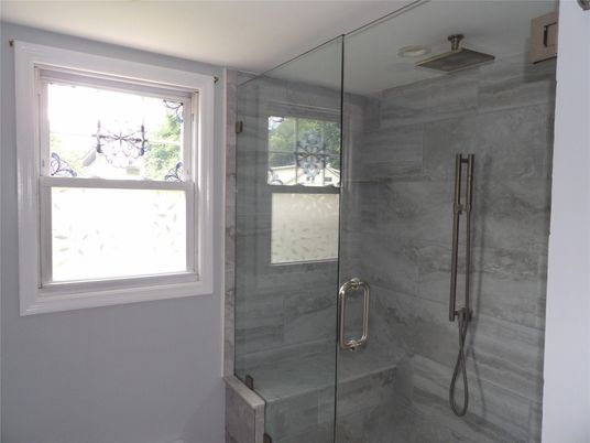 Bathroom, Glass Shower, Interior, Marble Walls