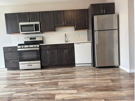 Interior, Kitchen, Stainless Steel Appliances, Wood Texture Flooring