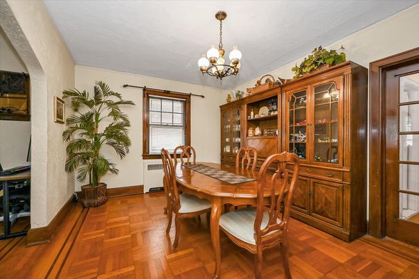 Chandelier, Dining room, Interior, Wood Texture Flooring