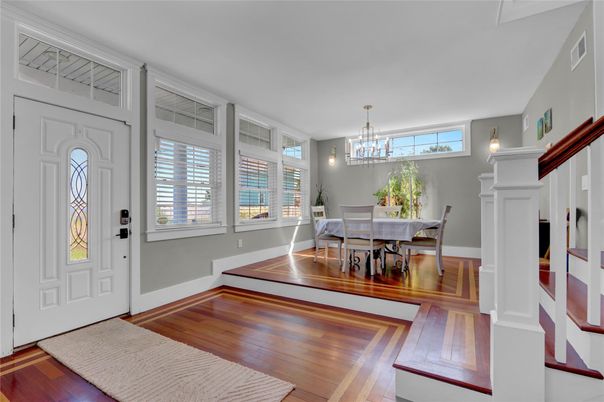 Chandelier, Dining room, Interior, Wood Texture Flooring