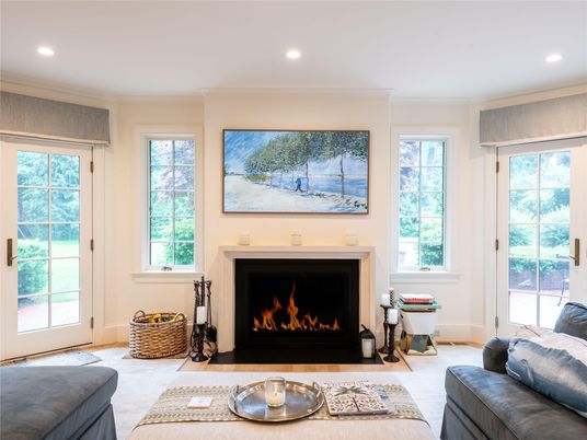Fireplace, Interior, Living room, Recessed Lighting