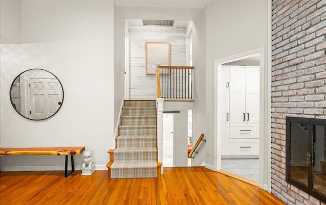 Interior, Stone Walls, Wood Texture Flooring