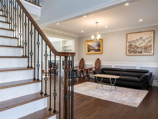 Interior, Living room, Pendant Lights, Recessed Lighting, Wood Texture Flooring