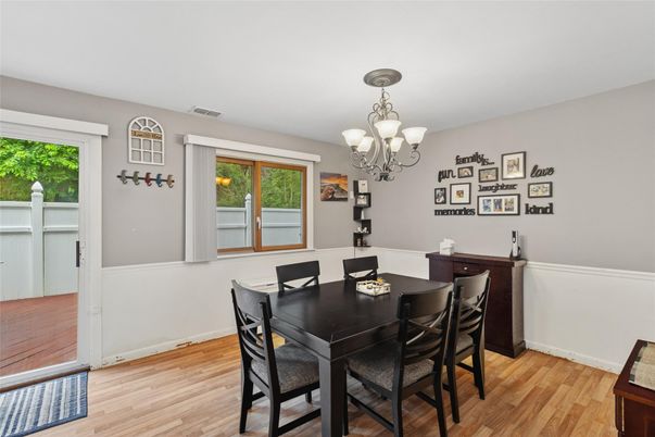 Chandelier, Dining room, Interior, Wood Texture Flooring