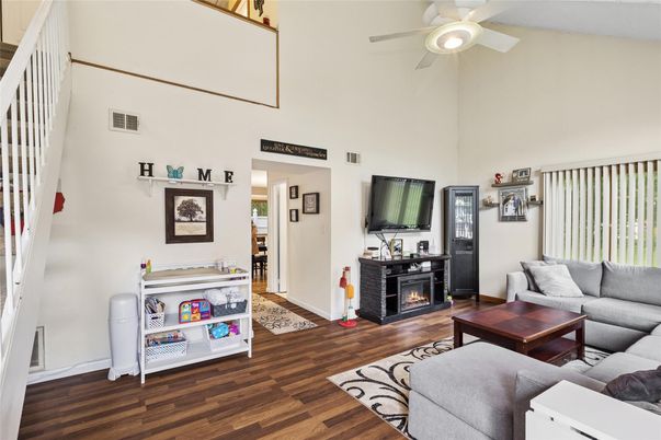 Fireplace, Interior, Living room, Wood Texture Flooring