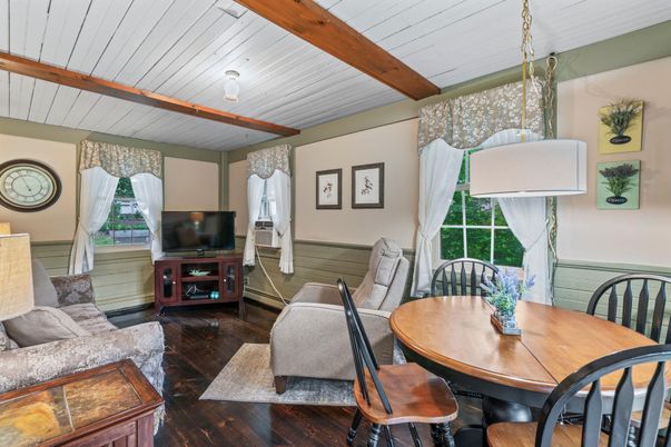 Dining room, Interior, Living room, Wooden Beams, Wood Texture Flooring