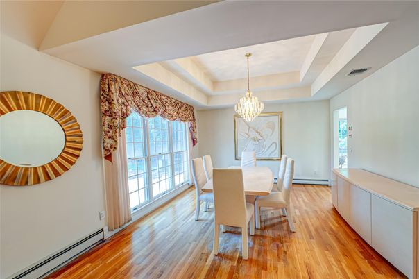 Chandelier, Dining room, Interior, Wood Texture Flooring