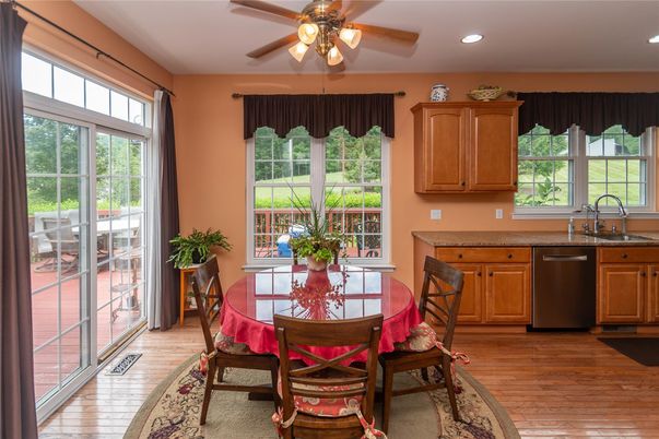 Dining room, Interior, Kitchen, Recessed Lighting, Wood Texture Flooring