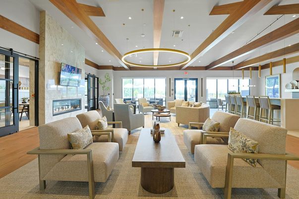 Dining room, Fireplace, Interior, Living room, Pendant Lights, Recessed Lighting, Wooden Beams, Wood Texture Flooring