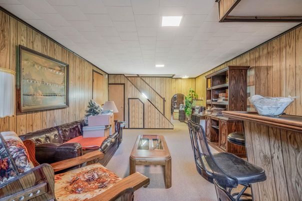 Interior, Living room, Recessed Lighting, Wooden Walls