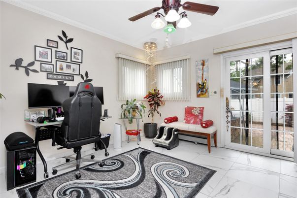 Chandelier, Home Office, Interior, Marble