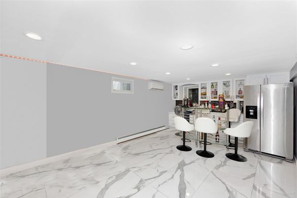 Interior, Kitchen, Marble, Recessed Lighting, Stainless Steel Appliances