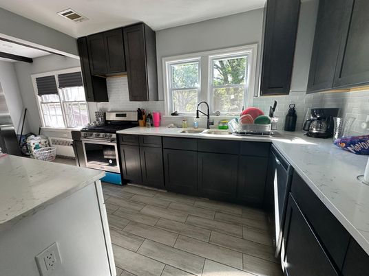 Interior, Kitchen, Stainless Steel Appliances, Wood Texture Flooring