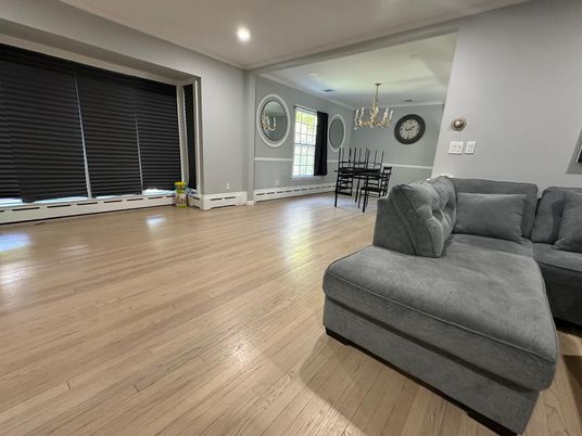 Chandelier, Dining room, Interior, Recessed Lighting, Wood Texture Flooring