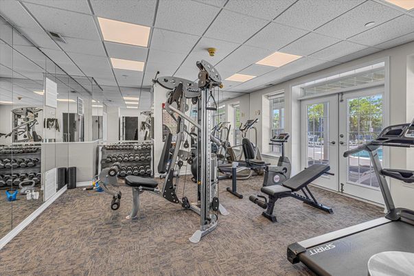 Fitness Equipment, Gym, Interior, Recessed Lighting
